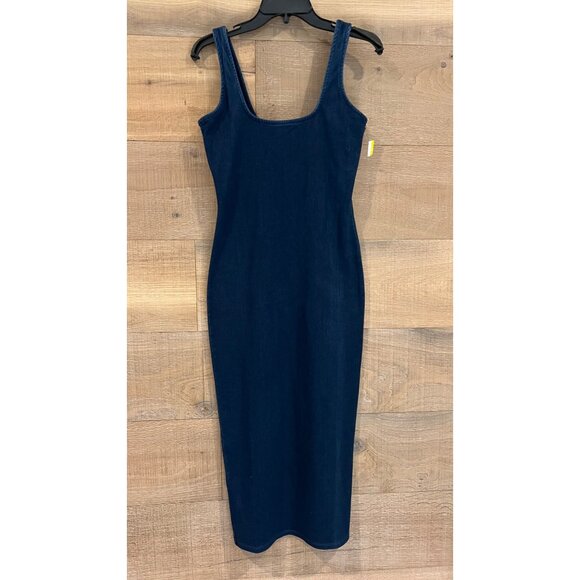 NWOT Good American Soft Sculpt DENIM Midi Dress SIZE 1/ S - Picture 4 of 9